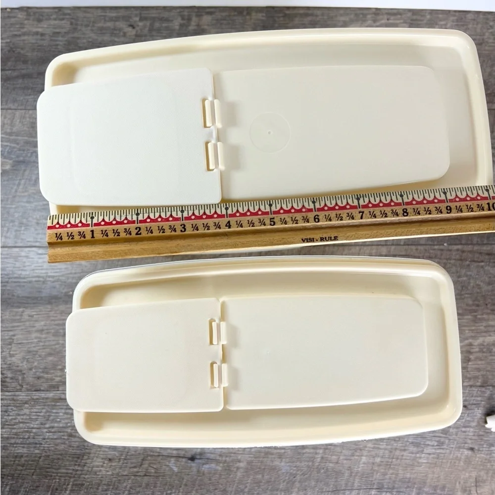 Vintage Rubbermaid cereal storage containers two sizes‎ almond lids